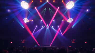 Cabezas móviles beam proyectando haces de luz en un evento