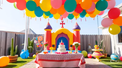 Montaje de una fiesta infantil en casa