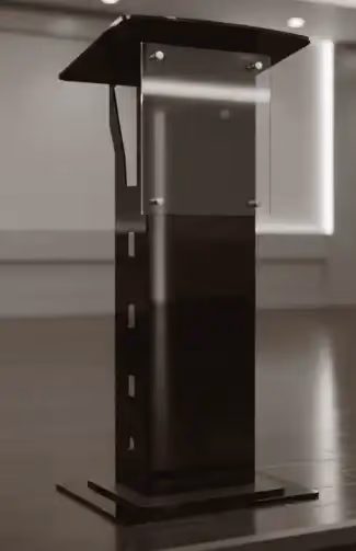 Podium compacto de acrílico negro de PODIUMEX