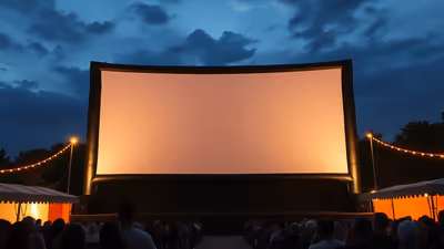 Pantalla inflable montada al aire libre para proyección